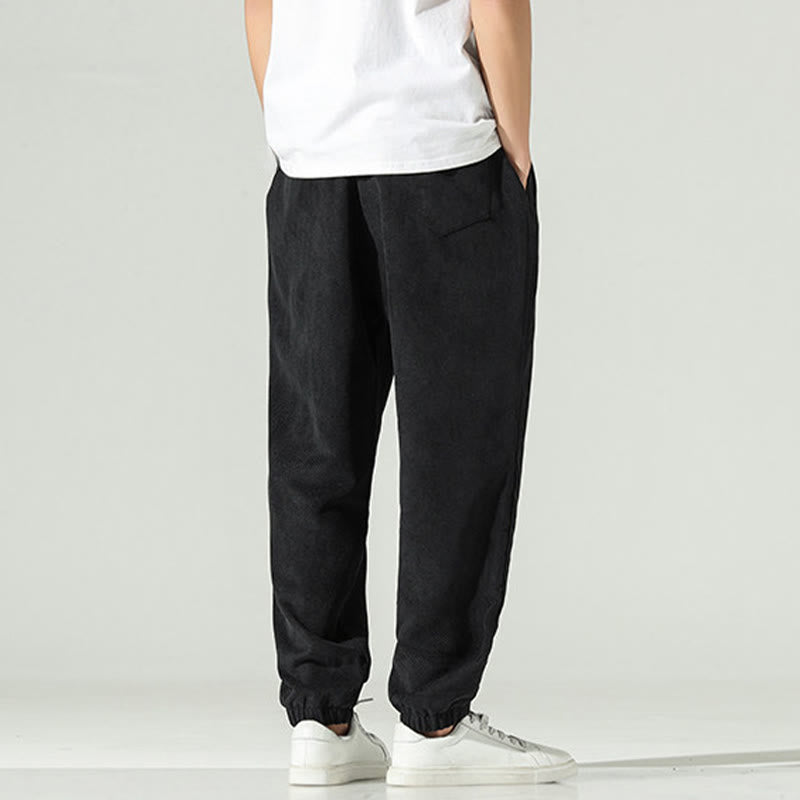 Buddha Stones秋 無地 コーデュロイ 刺繍デザイン メンズ ハーレムパンツ ポケット付き - image 9