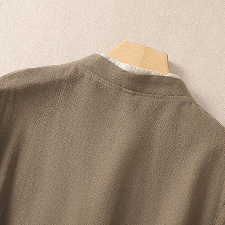 Buddha Stonesレトロ レースアップ フロッグボタンデザイン レディース 七分袖 コットンリネンシャツ - image 17