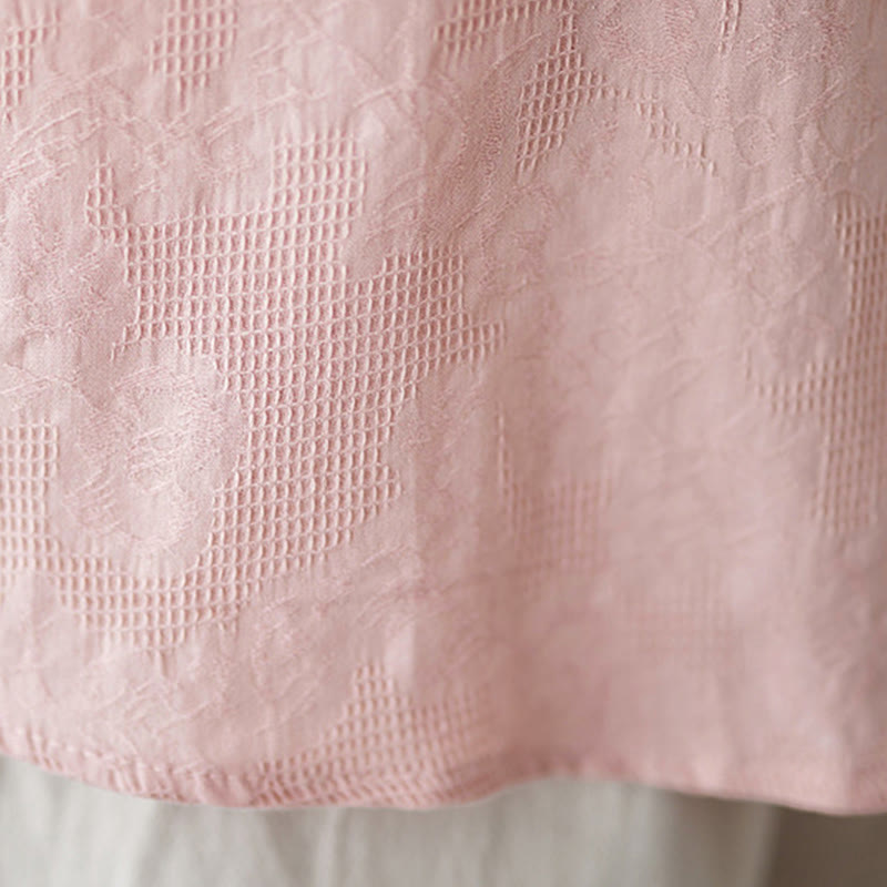 Buddha Stones春 無地 刺繍 花柄 ボタン レディース 長袖 コットン ラペルシャツ - image 21