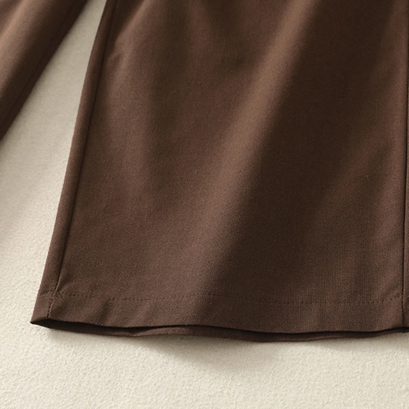 Buddha Stonesレディース 刺繍 伸縮性ウエストバンド ジッパーデザイン コットン ワイドレッグパンツ ポケット付き - image 26