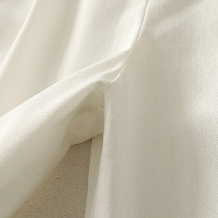 Buddha Stonesレディース 刺繍 伸縮性ウエストバンド ジッパーデザイン コットン ワイドレッグパンツ ポケット付き - image 8