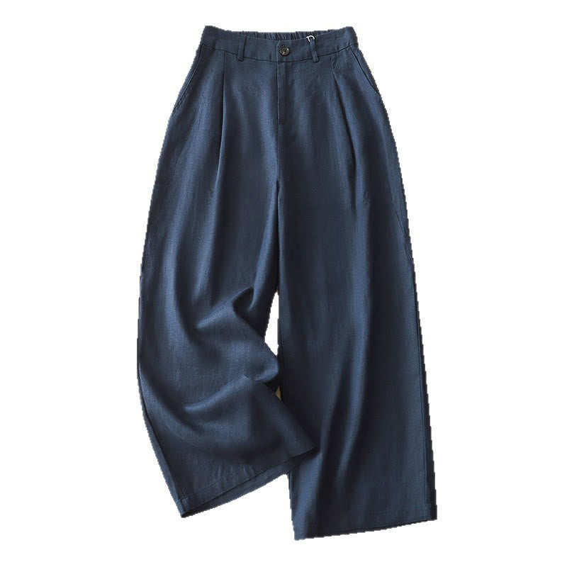 Buddha Stonesレディース 秋冬通勤 無地 ジッパーデザイン コットン ワイドレッグパンツ ポケット付き - image 4