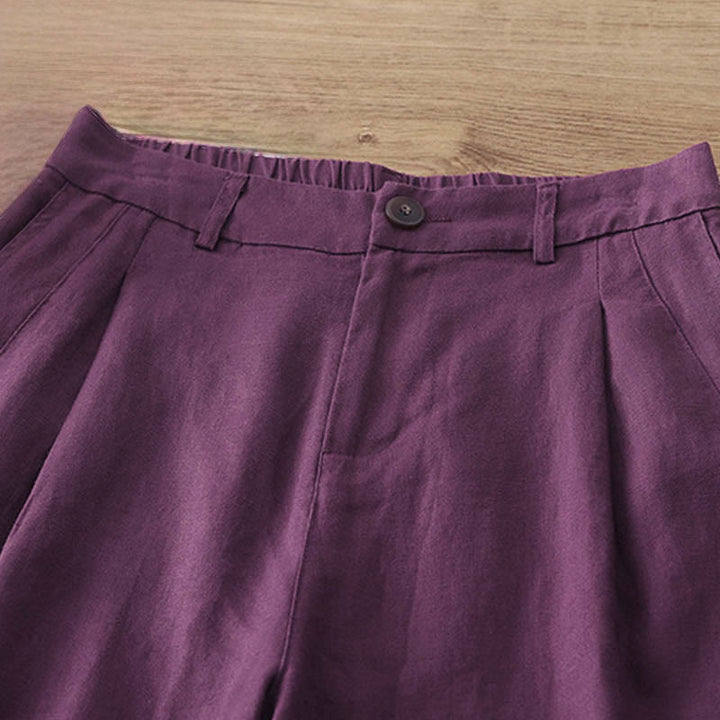 Buddha Stonesレディース 秋冬通勤 無地 ジッパーデザイン コットン ワイドレッグパンツ ポケット付き - image 33