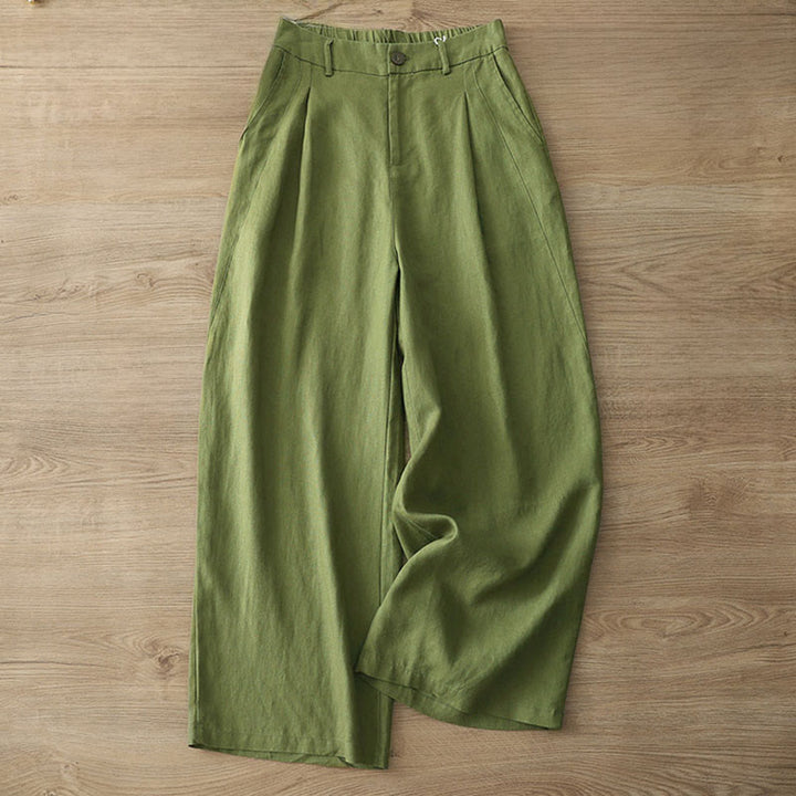 Buddha Stonesレディース 秋冬通勤 無地 ジッパーデザイン コットン ワイドレッグパンツ ポケット付き - image 22