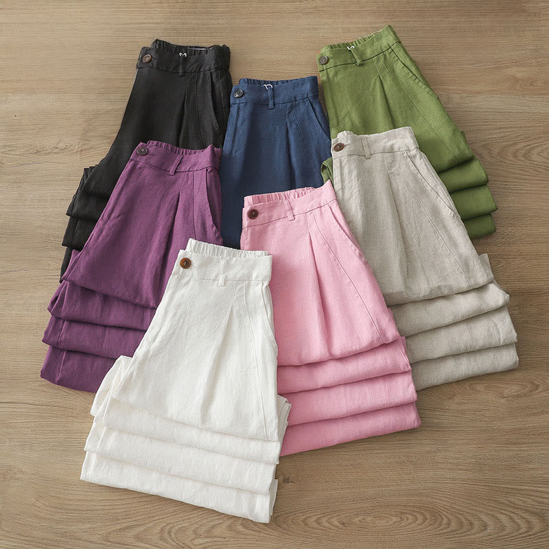 Buddha Stonesレディース 秋冬通勤 無地 ジッパーデザイン コットン ワイドレッグパンツ ポケット付き - image 39