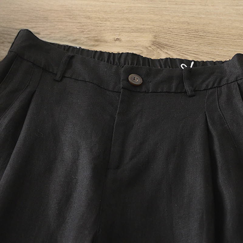 Buddha Stonesレディース 秋冬通勤 無地 ジッパーデザイン コットン ワイドレッグパンツ ポケット付き - image 18