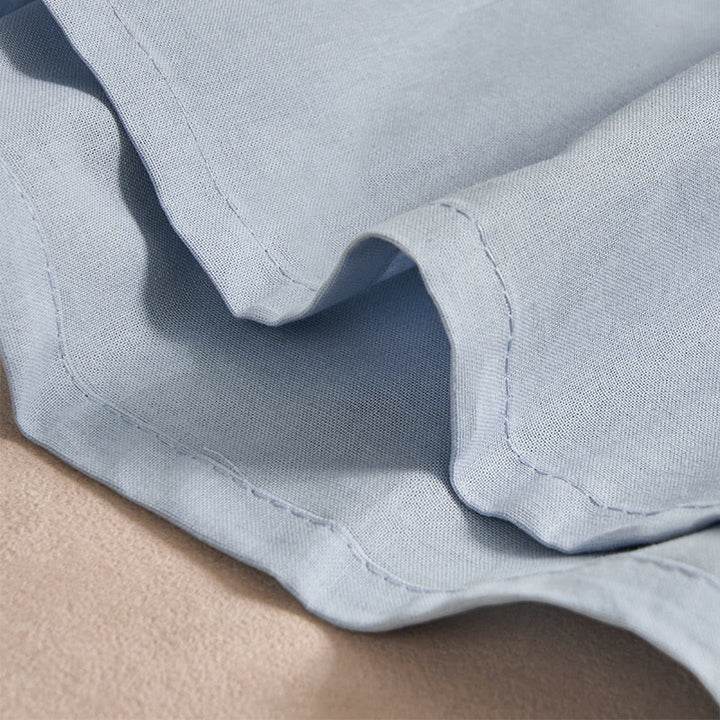 Buddha Stones秋冬 無地 ボタンデザイン 七分袖 コットン レディース ミディドレス ポケット付き - image 4