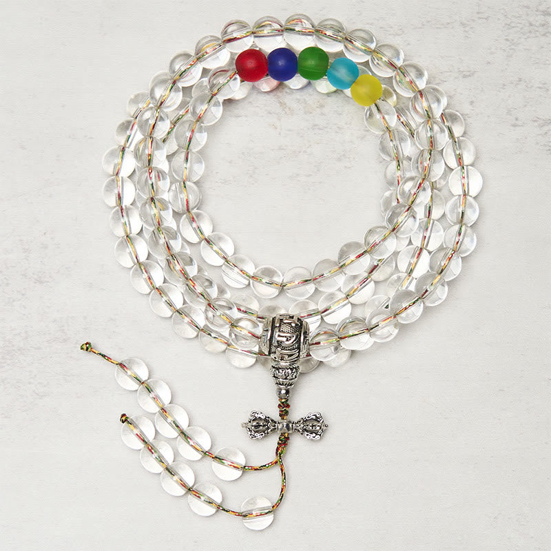 Buddha Stones金剛杵 チャーム 琉璃 108玉 霊力 強さマーラー数珠 - リューリ - image 0