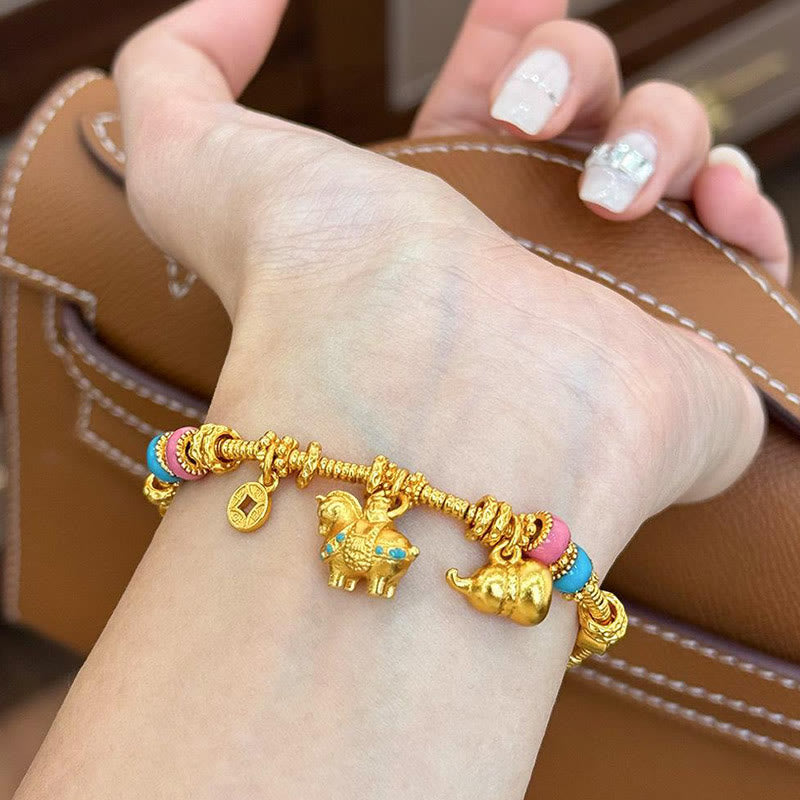 Buddha Stones午年 ひょうたん 銅貨 銅天秤ブレスレット - image 3