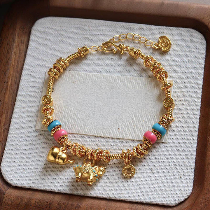 Buddha Stones午年 ひょうたん 銅貨 銅天秤ブレスレット - image 2