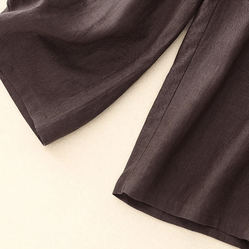 Buddha Stonesレディース 春 無地 シンプル 7-8丈 コットンパンツ ポケット付き - image 4