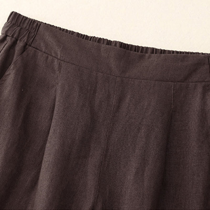 Buddha Stonesレディース 春 無地 シンプル 7-8丈 コットンパンツ ポケット付き - image 1