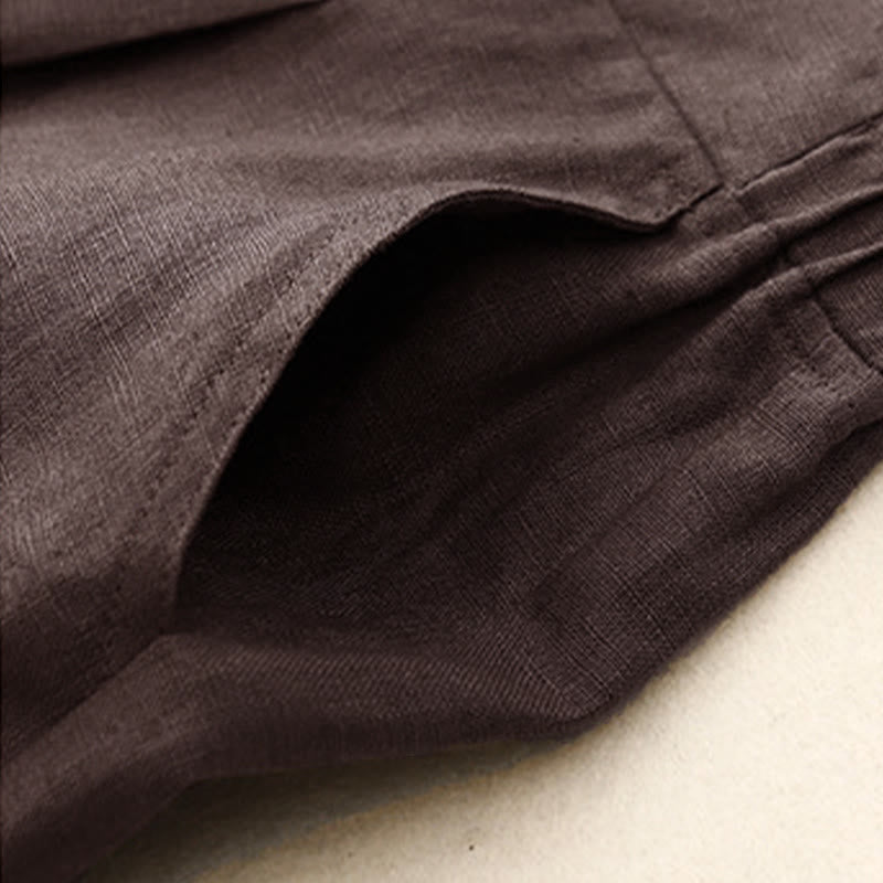 Buddha Stonesレディース 春 無地 シンプル 7-8丈 コットンパンツ ポケット付き - image 2