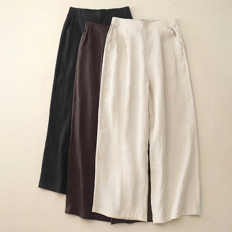 Buddha Stonesレディース 春 無地 シンプル 7-8丈 コットンパンツ ポケット付き - image 20