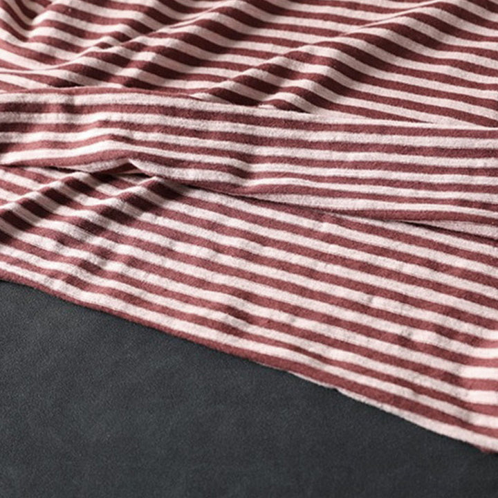 Buddha Stones春 ストライプ柄 長袖 レディース コットン パーカー - image 12