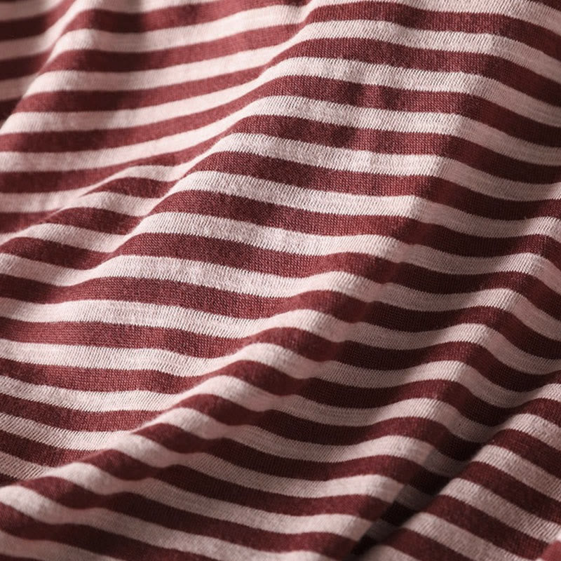 Buddha Stones春 ストライプ柄 長袖 レディース コットン パーカー - image 11