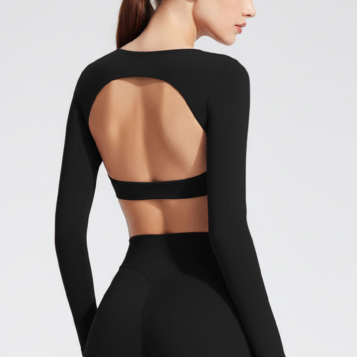 Buddha Stones長袖 バックレス ブラ スポーツ フィットネス ヨガ レディース タンクトップ - image 4