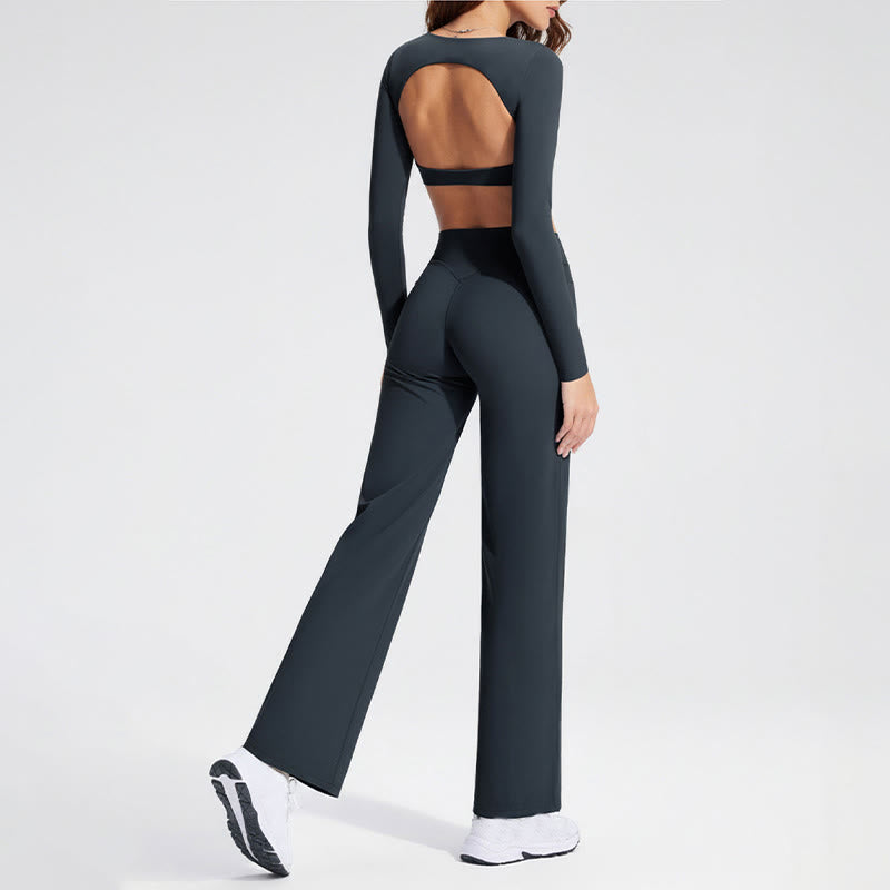 Buddha Stones長袖 バックレス ブラ スポーツ フィットネス ヨガ レディース タンクトップ - image 2