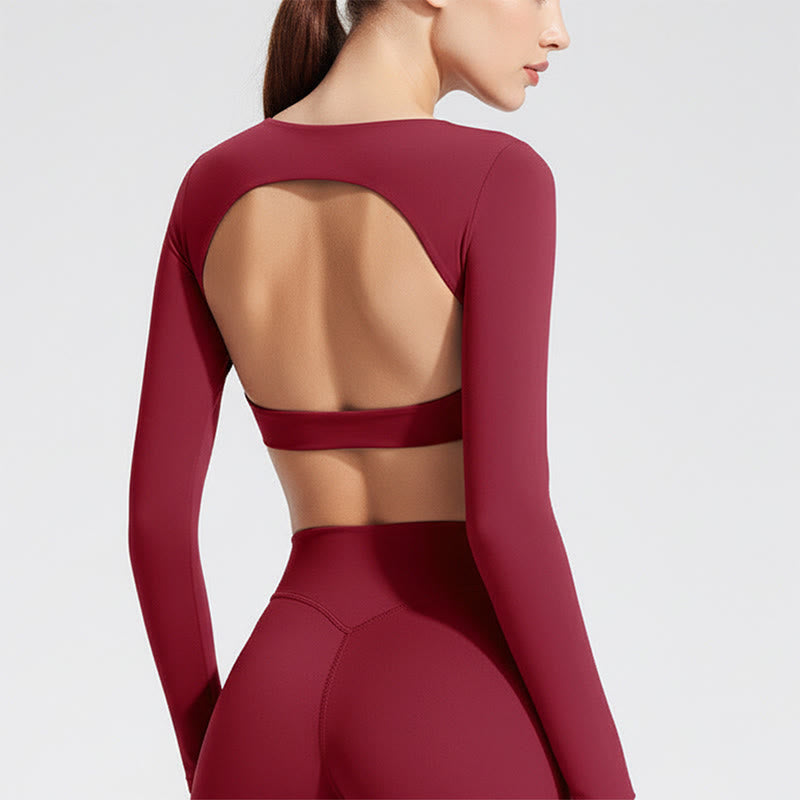 Buddha Stones長袖 バックレス ブラ スポーツ フィットネス ヨガ レディース タンクトップ - ファイアブリック - US12、 UK/AU16、 EU44 (XL) - image 27