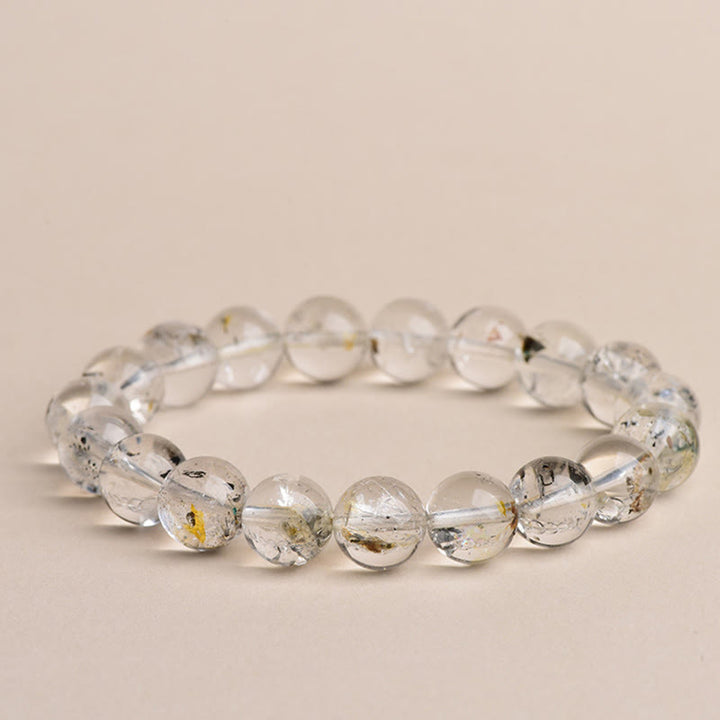 Buddha Stonesハーキマーダイヤモンド プロテクション 瞑想ブレスレット - 5Aグレードのハーキマーダイヤモンド - 14～14.8mm - image 10