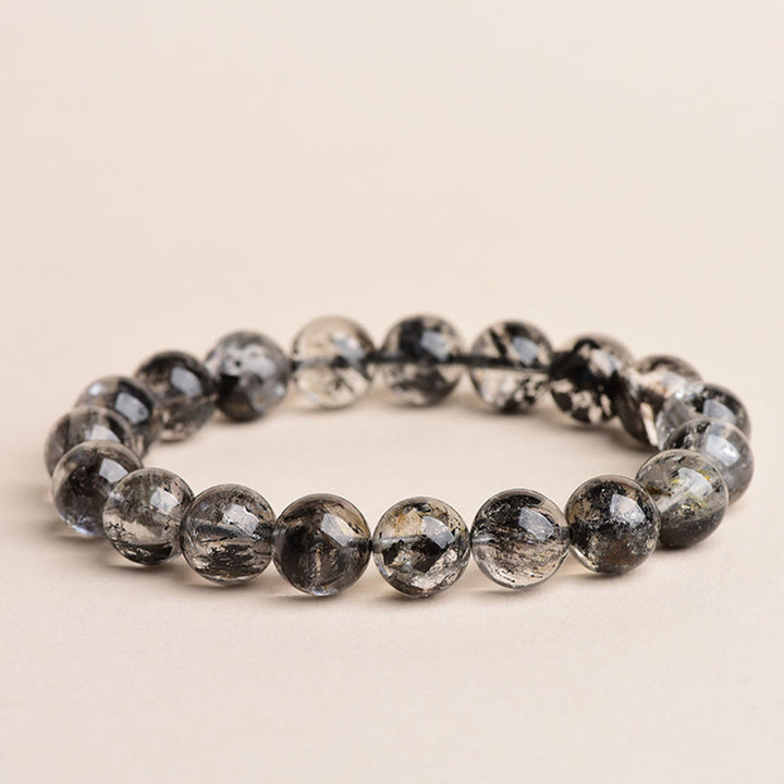 Buddha Stonesハーキマーダイヤモンド プロテクション 瞑想ブレスレット - 7Aグレードのハーキマーダイヤモンド - 14～14.8mm - image 0