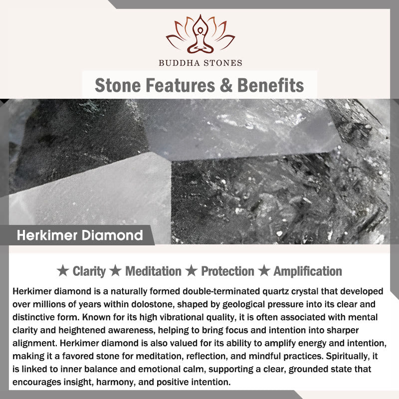 Buddha Stonesハーキマーダイヤモンド プロテクション 瞑想ブレスレット - image 4