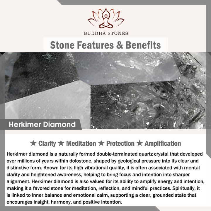 Buddha Stonesハーキマーダイヤモンド プロテクション 瞑想ブレスレット - image 4