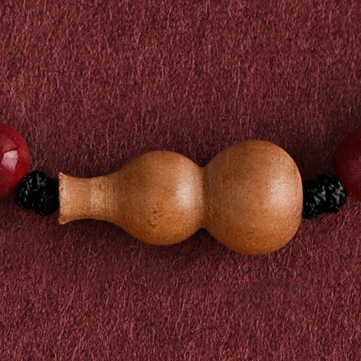 Buddha Stonesひょうたん桃の木ロープ調節可能な富と幸運ブレスレット - image 14