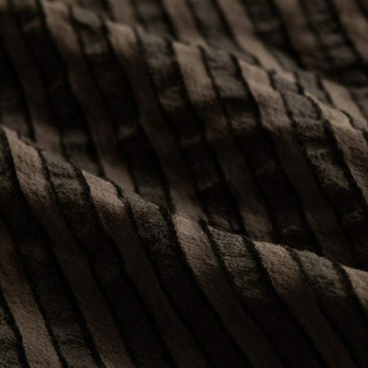 Buddha Stonesヴィンテージ ストライプ ボタンダウン スタンドカラー 長袖 メンズ コットンシャツ - image 15