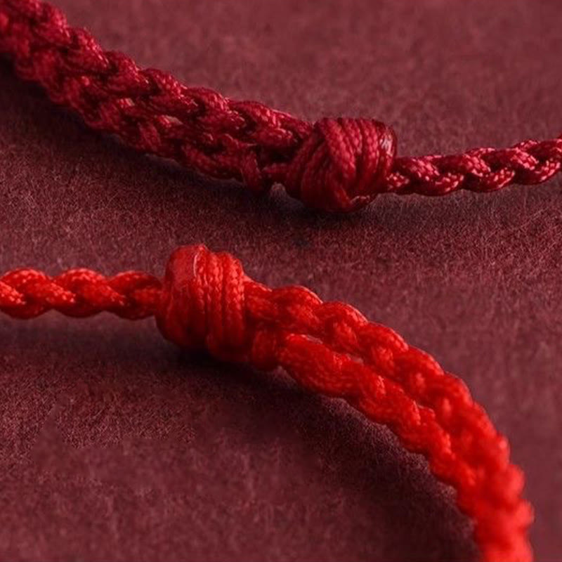 Buddha Stones彫刻の縁起の良い模様天然桃の木ロープ幸運ブレスレット - image 12