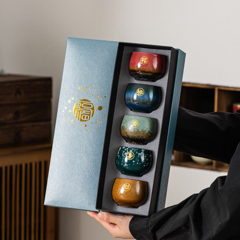 Buddha Stones手描きフーキャラクターセラミックティーカップカンフーティーカップギフトボックス付き - image 7