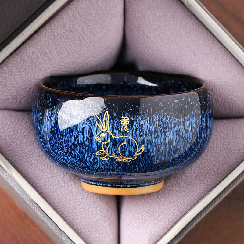 Buddha Stones中国干支 午年 陶器 ティーカップ カンフーティーカップ 135ml - ウサギ 7.5cm×4.8cm×135ml - image 4