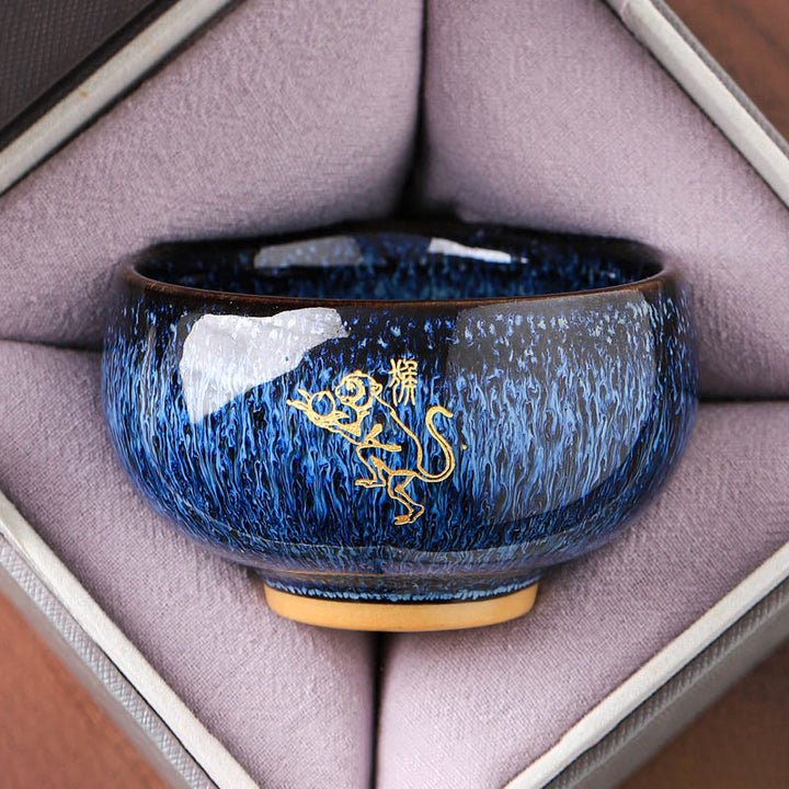 Buddha Stones中国干支 午年 陶器 ティーカップ カンフーティーカップ 135ml - モンキー 7.5cm×4.8cm×135ml - image 8