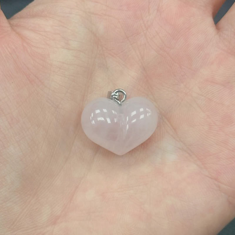 Buddha Stonesハートデザインアメジストトパーズピンククリスタルオパールタイガーアイホワイトクリスタルレッドジャスパーアマゾナイトグリーンアベンチュリンブラックオブシディアンシトリンバランスネックレスペンダント - ピンククリスタル - image 5