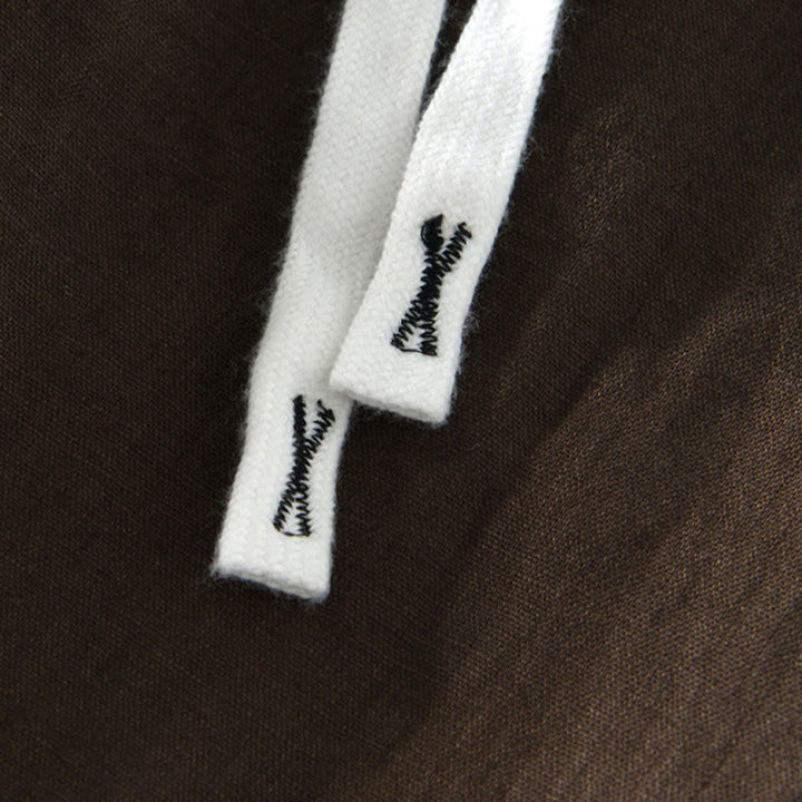 Buddha Stones秋冬 無地 ドローストリング 伸縮性ウエスト メンズ リネン アンクル丈 パンツ ポケット付き - image 14