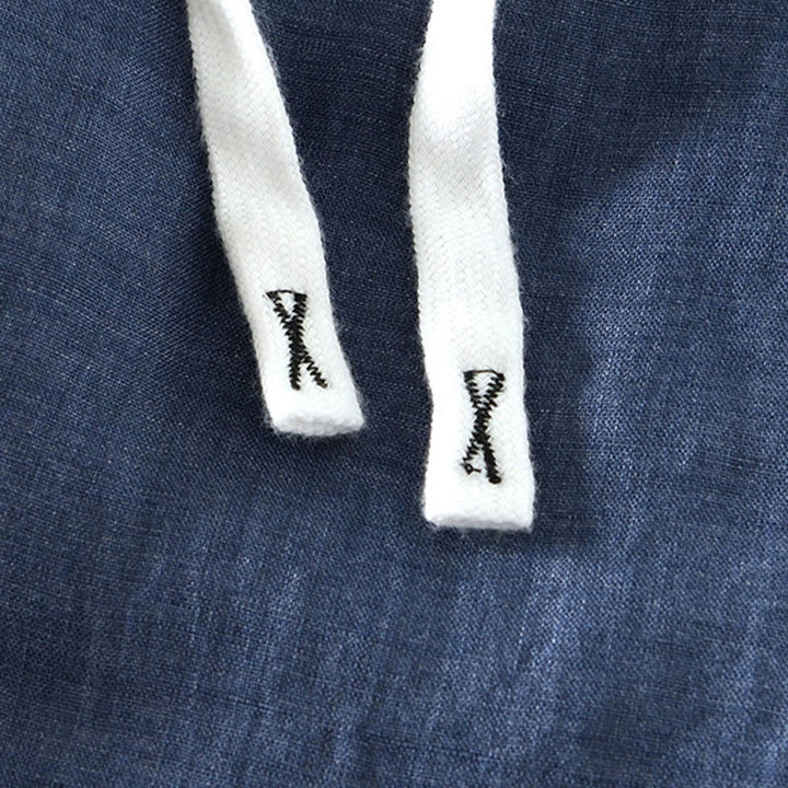 Buddha Stones秋冬 無地 ドローストリング 伸縮性ウエスト メンズ リネン アンクル丈 パンツ ポケット付き - image 10