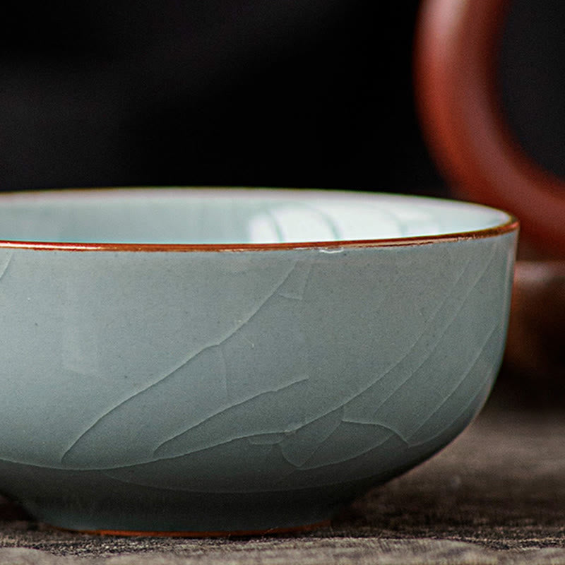 Buddha Stones手描き鯉陶器ティーカップカンフーティーカップ50ml - image 7