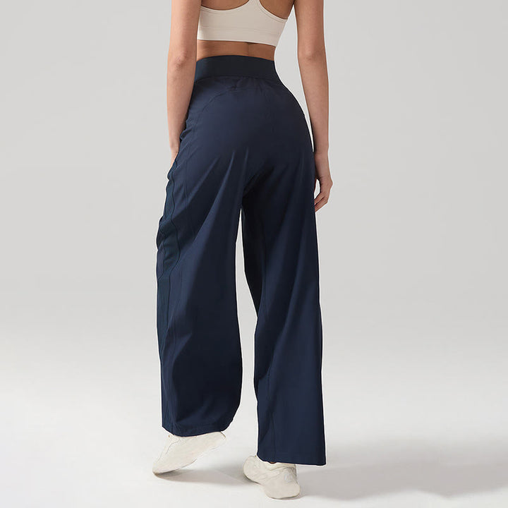 Buddha Stones無地 通気性 レディース ワイドレッグパンツ スポーツ ヨガ スウェットパンツ ポケット付き - image 8