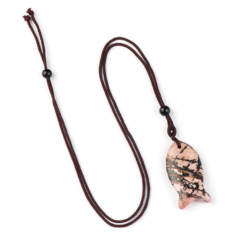 Buddha Stones鯉クリスタル インド瑪瑙 アメジスト トパーズ レッドジャスパー成就温もり ネックレス ペンダント - ロードナイト - image 14