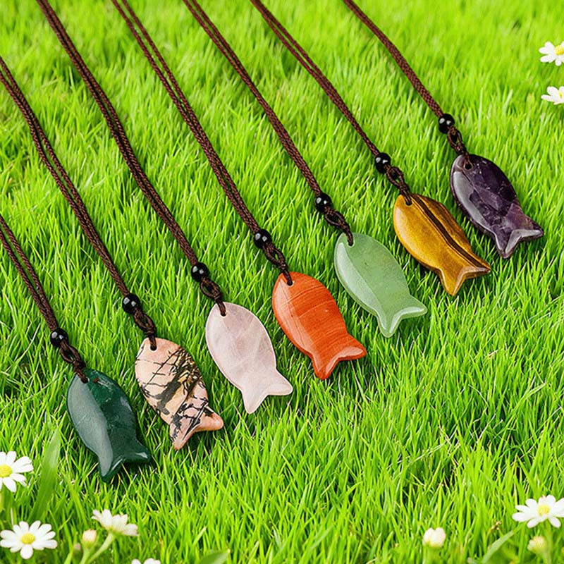 Buddha Stones鯉クリスタル インド瑪瑙 アメジスト トパーズ レッドジャスパー成就温もり ネックレス ペンダント - image 36