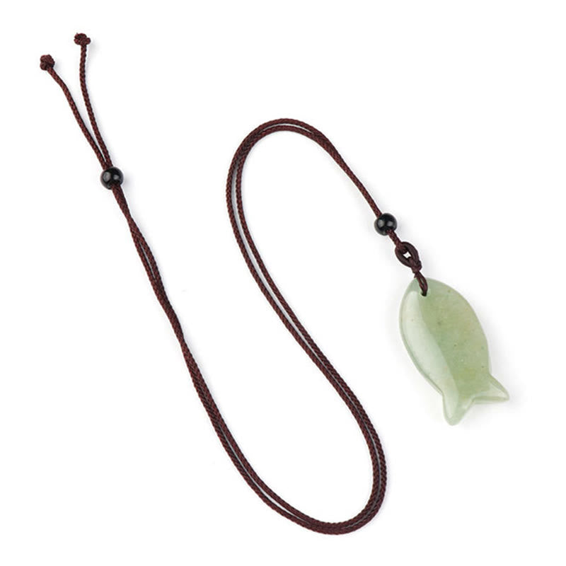 Buddha Stones鯉クリスタル インド瑪瑙 アメジスト トパーズ レッドジャスパー成就温もり ネックレス ペンダント - グリーンアベンチュリン - image 24