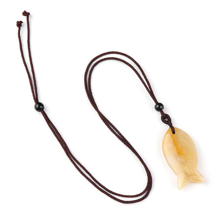 Buddha Stones鯉クリスタル インド瑪瑙 アメジスト トパーズ レッドジャスパー成就温もり ネックレス ペンダント - トパーズ - image 8