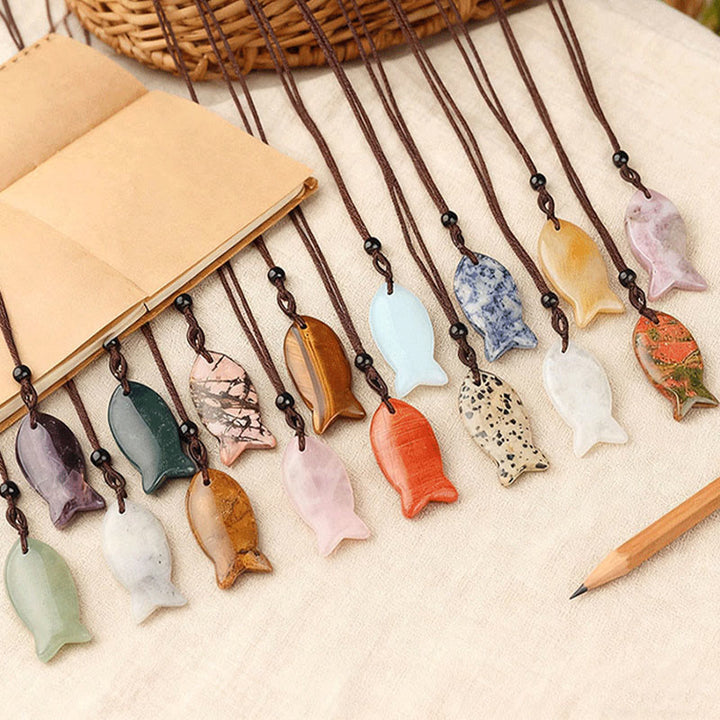 Buddha Stones鯉クリスタル インド瑪瑙 アメジスト トパーズ レッドジャスパー成就温もり ネックレス ペンダント - image 37