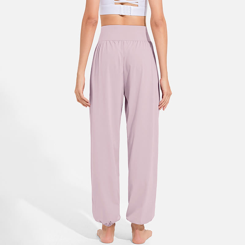 Buddha Stones無地 ドローストリング 伸縮性ウエストデザイン レディース ハーレムパンツ スポーツ ヨガ スウェットパンツ ポケット付き - image 16