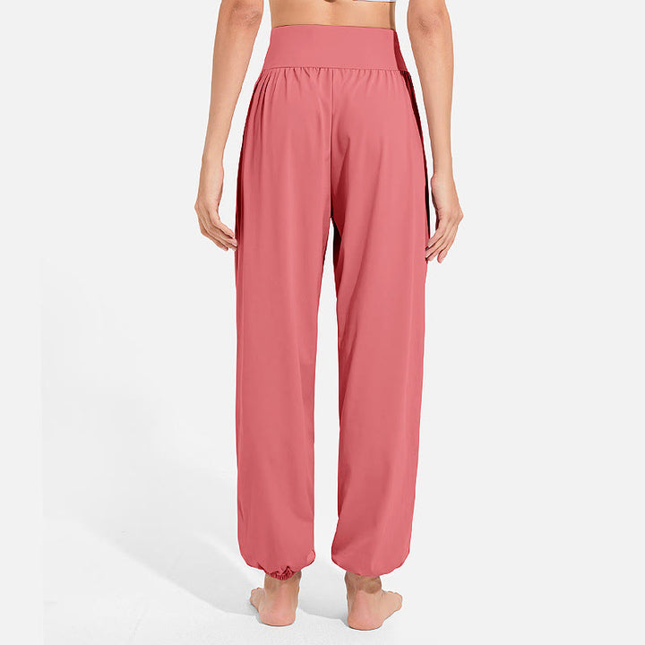 Buddha Stones無地 ドローストリング 伸縮性ウエストデザイン レディース ハーレムパンツ スポーツ ヨガ スウェットパンツ ポケット付き - image 30