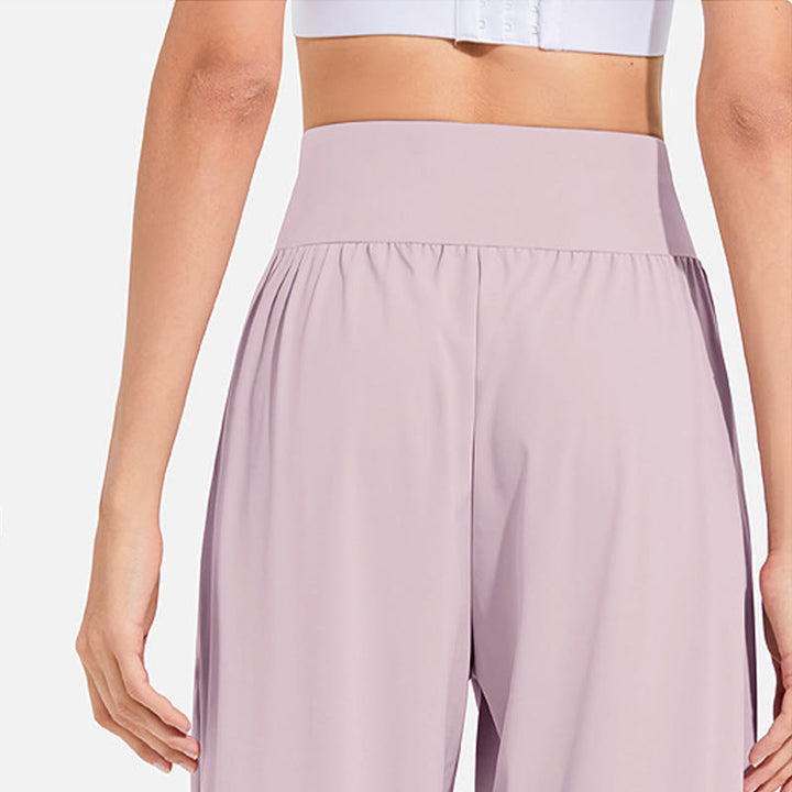 Buddha Stones無地 ドローストリング 伸縮性ウエストデザイン レディース ハーレムパンツ スポーツ ヨガ スウェットパンツ ポケット付き - image 18