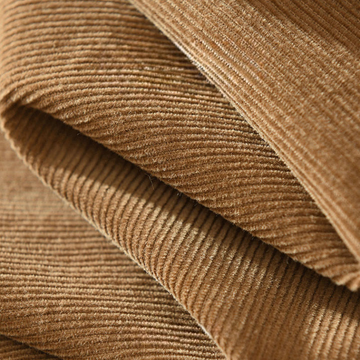 Buddha Stones秋 装飾ポケット ボタンダウン スタンドカラー 長袖 メンズ コットン コーデュロイ シャツ - image 7