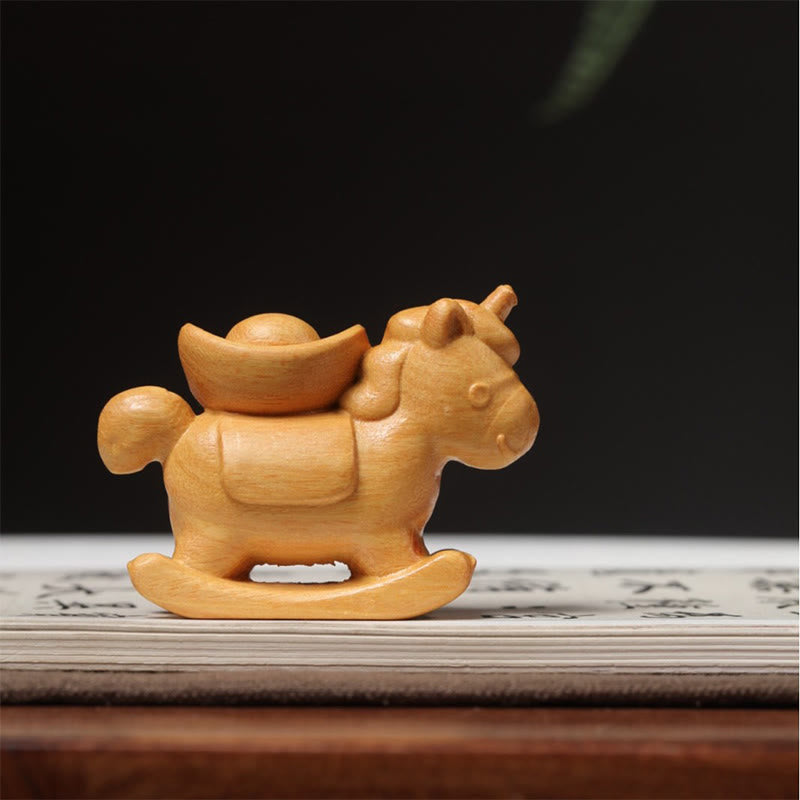 午年Buddha Stones緑白檀 紅白檀 菩提樹 彫刻インゴット 正装飾 - リンデンウッド（66×48×24mm） - image 5