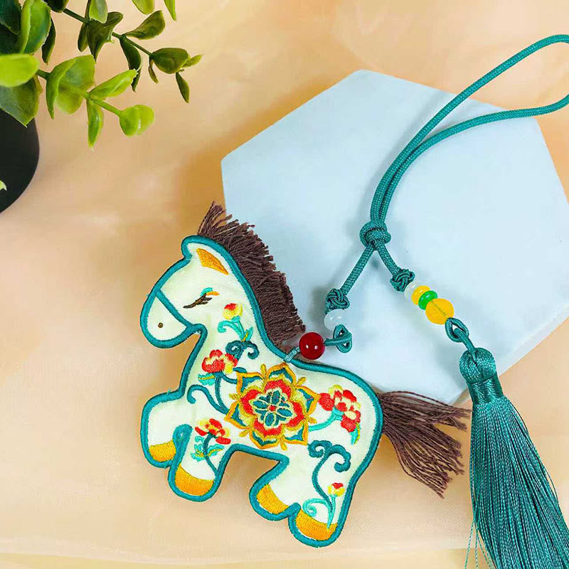 馬年刺繍Buddha Stones仏壇仏具かわいいポニータッセルフリーダム吊り下げ装飾 - image 3