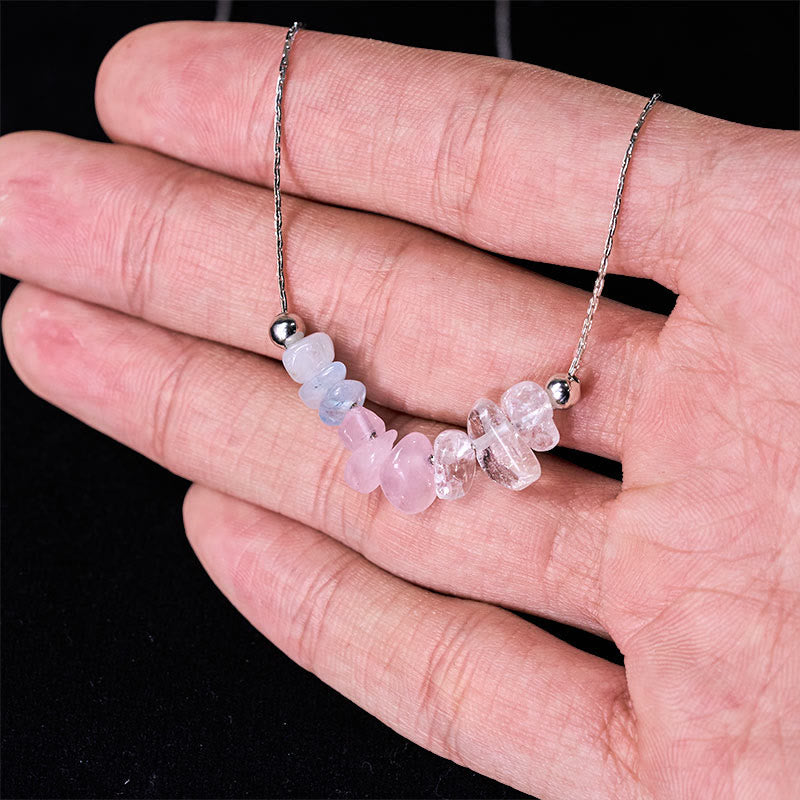 Buddha Stonesブラックオブシディアン スモーキークォーツ ガーネット アクアマリン ストロベリークォーツ ピンククリスタル ストレングスネックレスペンダント - image 12